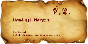 Ürményi Margit névjegykártya