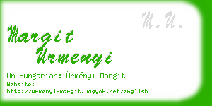 margit urmenyi business card